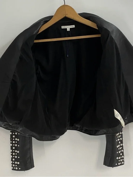 NWOT  Rebecca Minkoff Lambskin Pearl Studded Moto Jacket.  Size S - Picture 5 of 7
